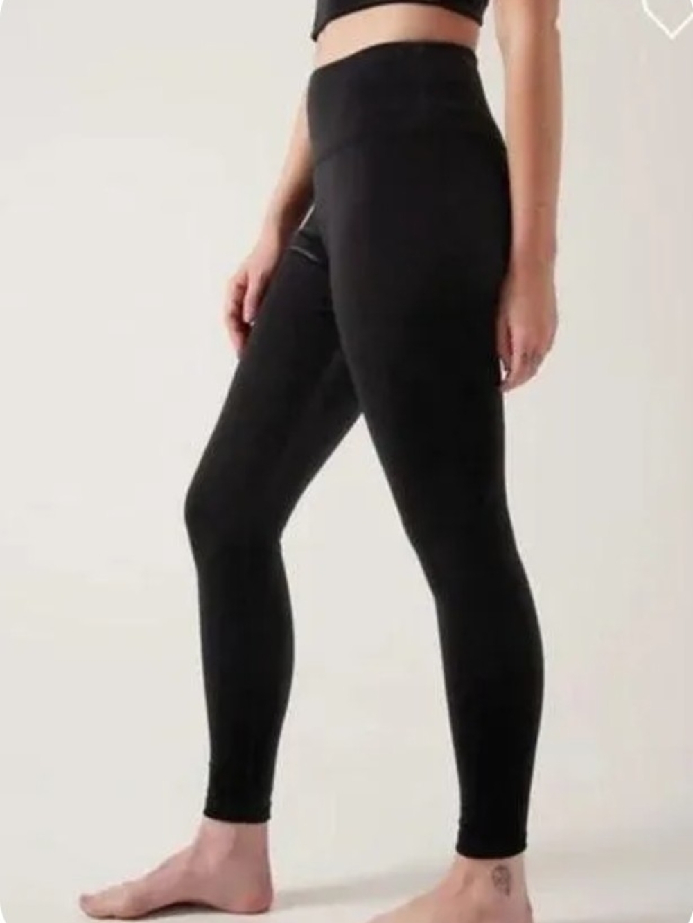 Athleta Elation Velvet Tight Black Leggings Size S #467925
